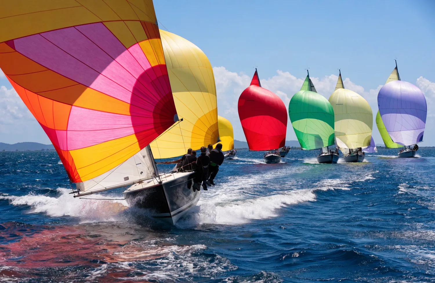 Racing yachts competing off Pattaya